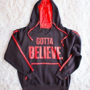 gotta believe blk red hoodie